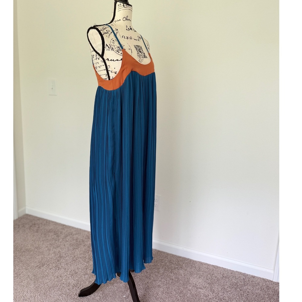 Nasty Gal Collection Plisse Wide Leg Jumpsuit Teal Orange Two Tone Size 4‎ - Picture 15 of 16